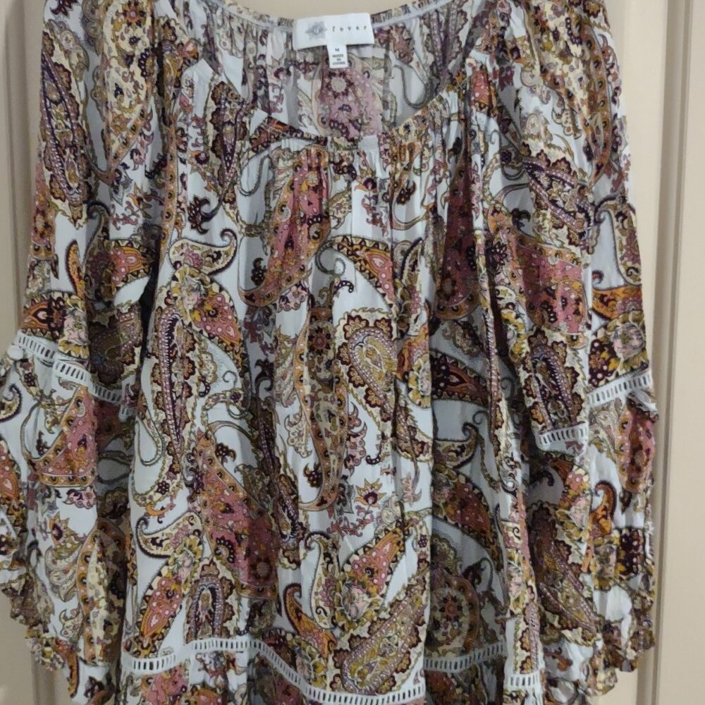 Blouse Subtle Paisley Colors Size Med by Fever